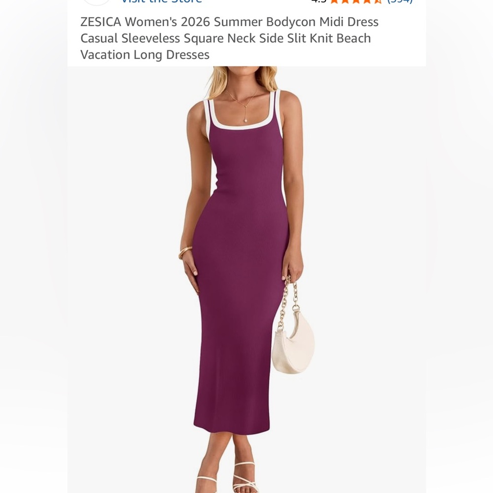 Elegant Purple Sleeveless Dress